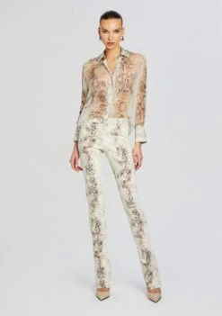 Milena Silk Blouse -Retrofete Sales Store Ecommerce Crop 24 02 15 MILENABLOUSE HUNTERPANT VINTAGESNAKE 338 ECOMM