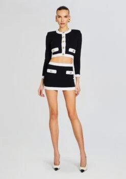 Rebecca Bandage Knit Skirt -Retrofete Sales Store Ecommerce Crop 24 02 15 MOOREJACKET REBECCASKIRT BLACKWHITE 1957 ECOMM