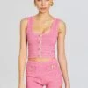 Nella Bandage Knit Top -Retrofete Sales Store Ecommerce Crop 24 02 15 NELLATOP SANDRASHORT METALLICCANDYPINK 2435 ECOMM