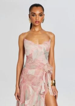 Samara Silk Dress -Retrofete Sales Store Ecommerce Crop 24 02 15 SAMARADRESS DUSTYPINKBOTANICAL 2136 ECOMM