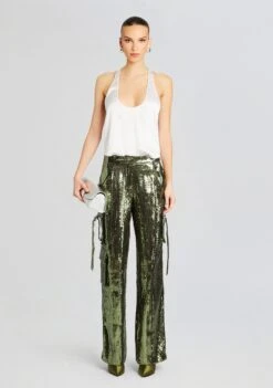 André Cargo Sequin Pant 11 André Cargo Sequin Pant -Retrofete Sales Store Ecommerce Crop 24 02 29 ANDREPANT MILITARYGREENSEQUIN 0954 ECOMM