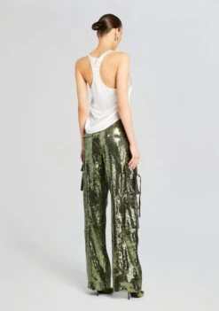 André Cargo Sequin Pant 10 André Cargo Sequin Pant -Retrofete Sales Store Ecommerce Crop 24 02 29 ANDREPANT MILITARYGREENSEQUIN 1005 ECOMM