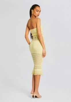 Caroline Knit Crochet Dress -Retrofete Sales Store Ecommerce Crop 24 02 29 CAROLINEDRESS METALLICBUTTERCREAM 2042 ECOMM
