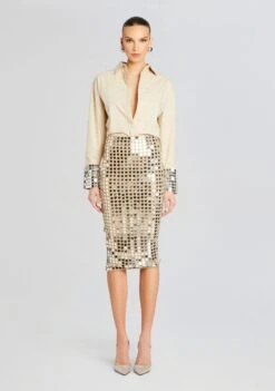 Ozella Shirt -Retrofete Sales Store Ecommerce Crop 24 02 29 OZELLASHIRT BRELANSKIRT CHAMPAGNEDUST 1075 ECOMM