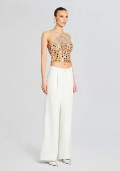 Sabel Embellished Top -Retrofete Sales Store Ecommerce Crop 24 02 29 SABELTOP TANNINSILVER 1229 ECOMM