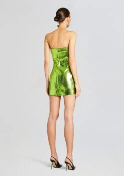 Sylvie Leather Dress -Retrofete Sales Store Ecommerce Crop 24 02 29 SYLVIEDRESS METALLICGREEN 1870 ECOMM