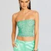 Kala Sequin Top 1 Kala Sequin Top -Retrofete Sales Store Ecommerce Crop 24 03 12 KALATOP ANDREPANT PISTACHIO 0307 ECOMM