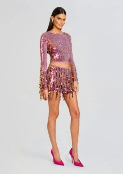 Nicola Sequin Crochet Skirt -Retrofete Sales Store Ecommerce Crop 24 03 12 MIRIAMTOP NICOLASKIRT THISTLEFLOWER 1227 ECOMM 8ef6ad02 ac99 47a1 b54f df5f4918a45f