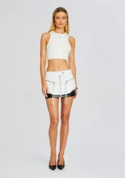 Sian Leather Skirt -Retrofete Sales Store Ecommerce Crop 24 03 12 SIANSKIRT GIVANAJACKET LIANABELTBAG WHITEBLACK BLACKWHITE 0891 ECOMM