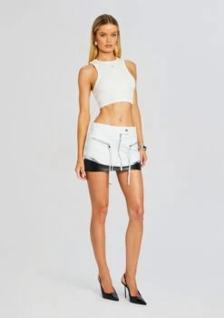 Sian Leather Skirt -Retrofete Sales Store Ecommerce Crop 24 03 12 SIANSKIRT GIVANAJACKET LIANABELTBAG WHITEBLACK BLACKWHITE 0907 ECOMM