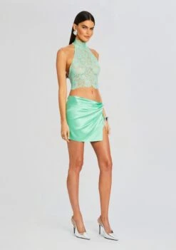Reeve Silk Skirt -Retrofete Sales Store Ecommerce Crop 24 03 12 VIOLETTOP REEVESKIRT PISTACHIO 0619 ECOMM