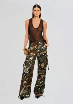 Alexia Embellished Pant -Retrofete Sales Store Ecommerce Crop 24 03 13 ALEXIAPANT CAMO 1195 ECOMM