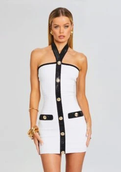 Harper Bandage Knit Dress -Retrofete Sales Store Ecommerce Crop 24 03 13 HARPERDRESS WHITEBLACK 0779 ECOMM