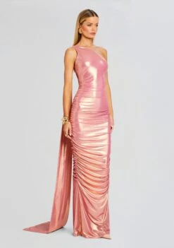 Shannon Dress -Retrofete Sales Store Ecommerce Crop 24 03 13 SHANNONDRESS GOLDENPEACH 0052 ECOMM