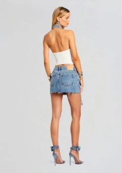 Sherona Denim Skirt -Retrofete Sales Store Ecommerce Crop 24 03 13 SHERONASKIRT OASIS ALESSANDRASANDAL DENIM 1691 ECOMM