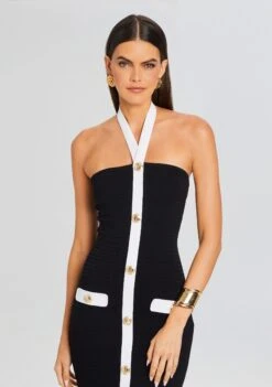 Sloane Bandage Knit Dress -Retrofete Sales Store Ecommerce Crop 24 03 13 SLOANEDRESS BLACKWHITE 0634 ECOMM