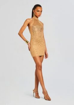 Bindi Embellished Knit Dress 9 Bindi Embellished Knit Dress -Retrofete Sales Store Ecommerce Crop 24 03 27 BINDIDRESS GOLDMETALLICNUDE 1047 ECOMM