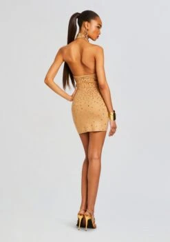 Bindi Embellished Knit Dress 10 Bindi Embellished Knit Dress -Retrofete Sales Store Ecommerce Crop 24 03 27 BINDIDRESS GOLDMETALLICNUDE 1053 ECOMM