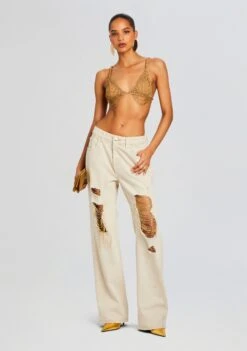 Pyla Chain Bra 11 Pyla Chain Bra -Retrofete Sales Store Ecommerce Crop 24 03 27 PYLABRA TANNINGOLD KAILEEPANT WHITEGOLD 2458 ECOMM