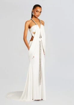 Gaia Embellished Dress -Retrofete Sales Store Ecommerce Crop 24 04 17 GAIADRESS WHITEGOLD 2146 ECOMM