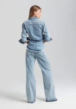 Bronte Wide Leg Crystal Embellished Jean -Retrofete Sales Store Ecommerce Crop Retrofete Ecomm set2 Look13 1901