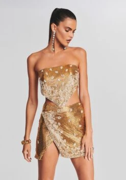 Milos Embellished Chainmail Top 11 Milos Embellished Chainmail Top -Retrofete Sales Store Ecommerce Crop Retrofete eComm 220830 Shot 41 0045