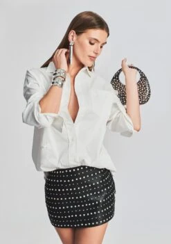 Selena Embellished Leather Skirt -Retrofete Sales Store Ecommerce Crop Retrofete eComm 221018 Set2 SHOT 20 2400